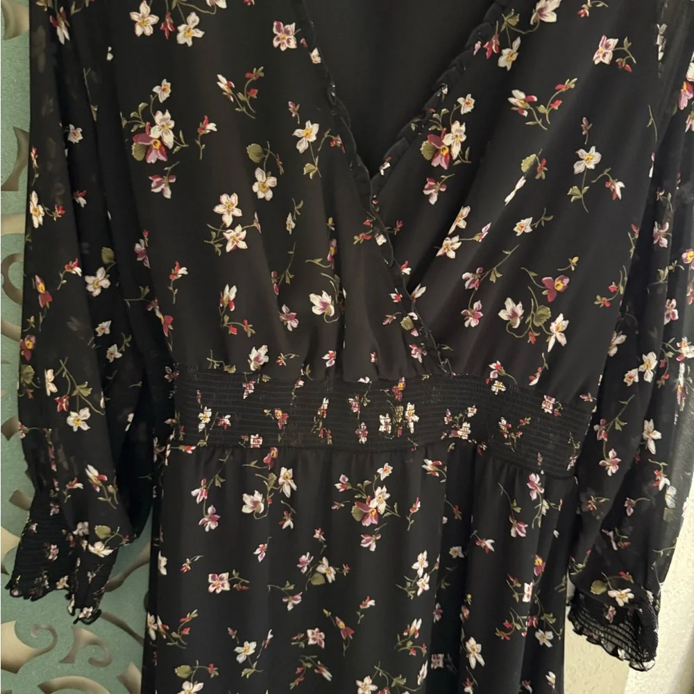 Madewell Black Dress with Floral Accents - Picture 3 of 3